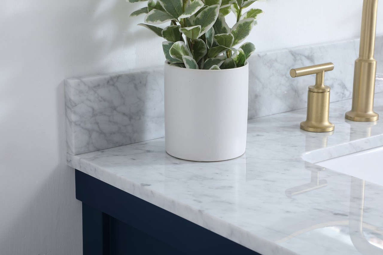 Elegant Decor VF60136BL-BS 36 inch single bathroom vanity in blue with backsplash Elegant Decor VF60136BL-BS 36 inch single bathroom vanity in blue with backsplash