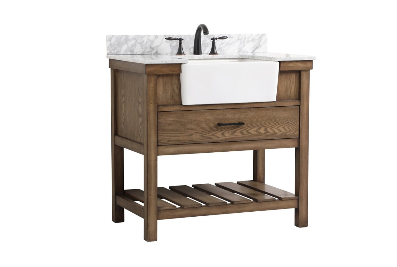 Elegant Decor VF60136DW-BS 36 inch single bathroom vanity in driftwood with backsplash Elegant Decor VF60136DW-BS 36 inch single bathroom vanity in driftwood with backsplash