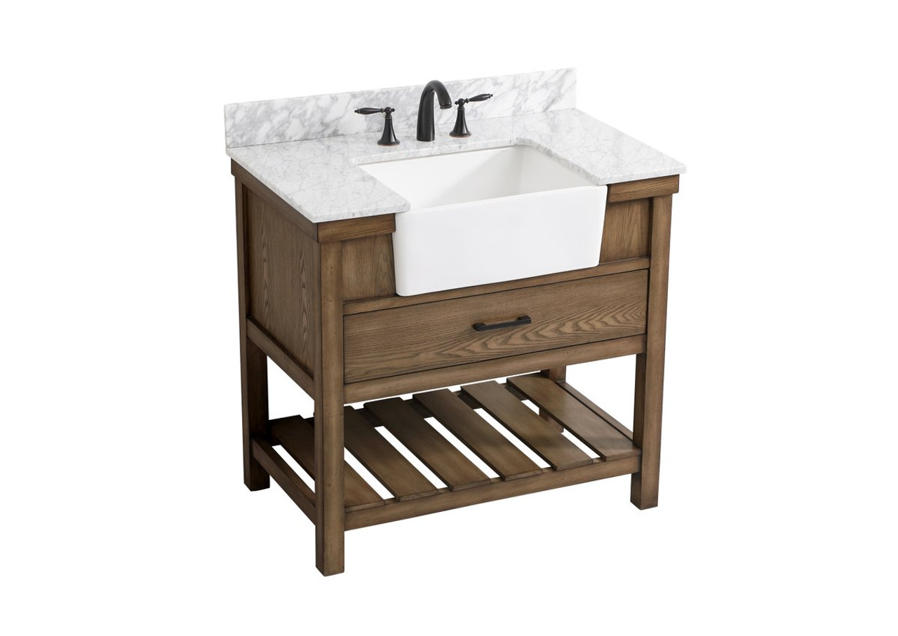 Elegant Decor VF60136DW-BS 36 inch single bathroom vanity in driftwood with backsplash Elegant Decor VF60136DW-BS 36 inch single bathroom vanity in driftwood with backsplash