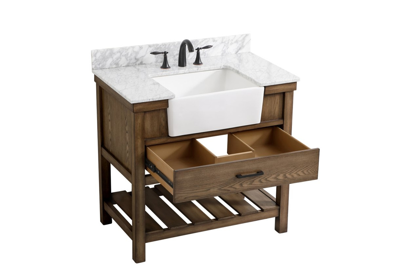Elegant Decor VF60136DW-BS 36 inch single bathroom vanity in driftwood with backsplash Elegant Decor VF60136DW-BS 36 inch single bathroom vanity in driftwood with backsplash