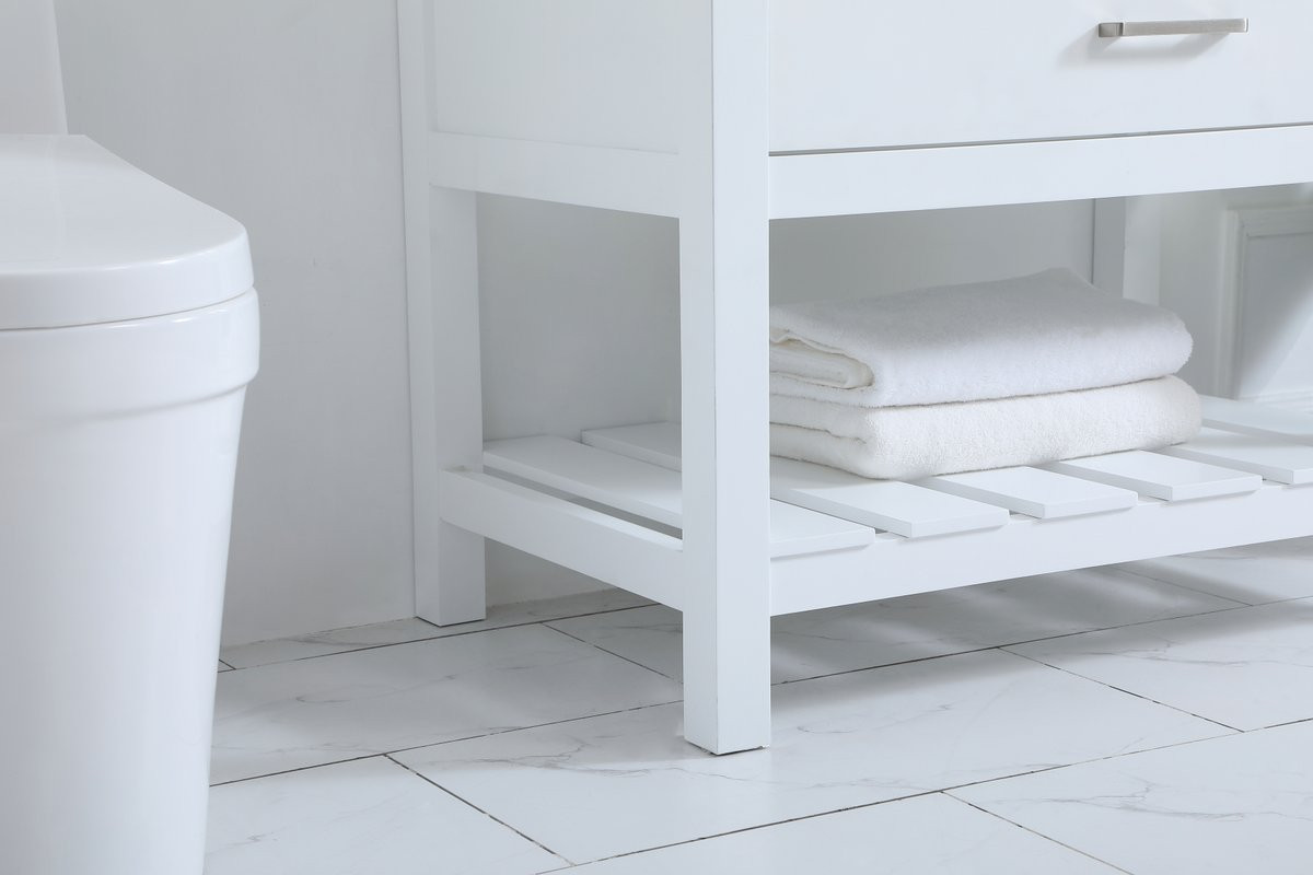 Elegant Decor VF60136WH-BS 36 inch single bathroom vanity in white with backsplash