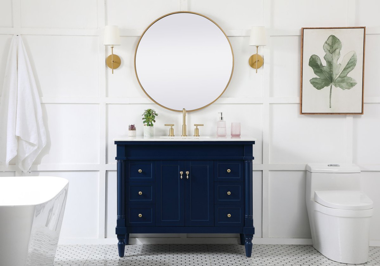 Elegant Decor VF13042BL 42 inch single bathroom vanity in blue Elegant Decor VF13042BL 42 inch single bathroom vanity in blue