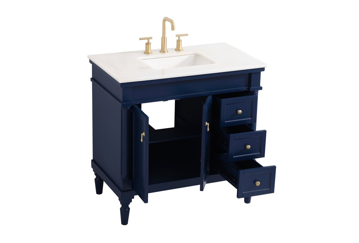 Elegant Decor VF13036BL 36 inch single bathroom vanity in blue