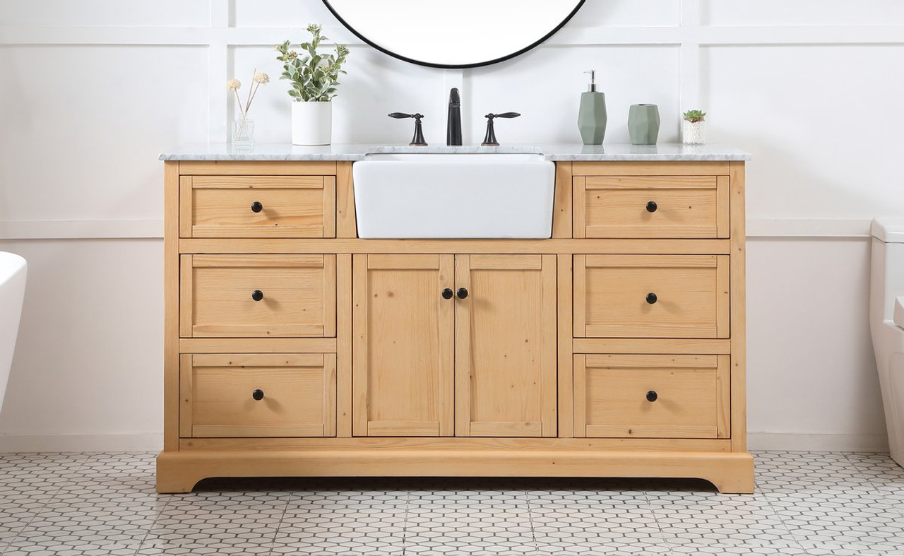 Elegant Decor VF60260NW 60 inch single bathroom vanity in natural wood