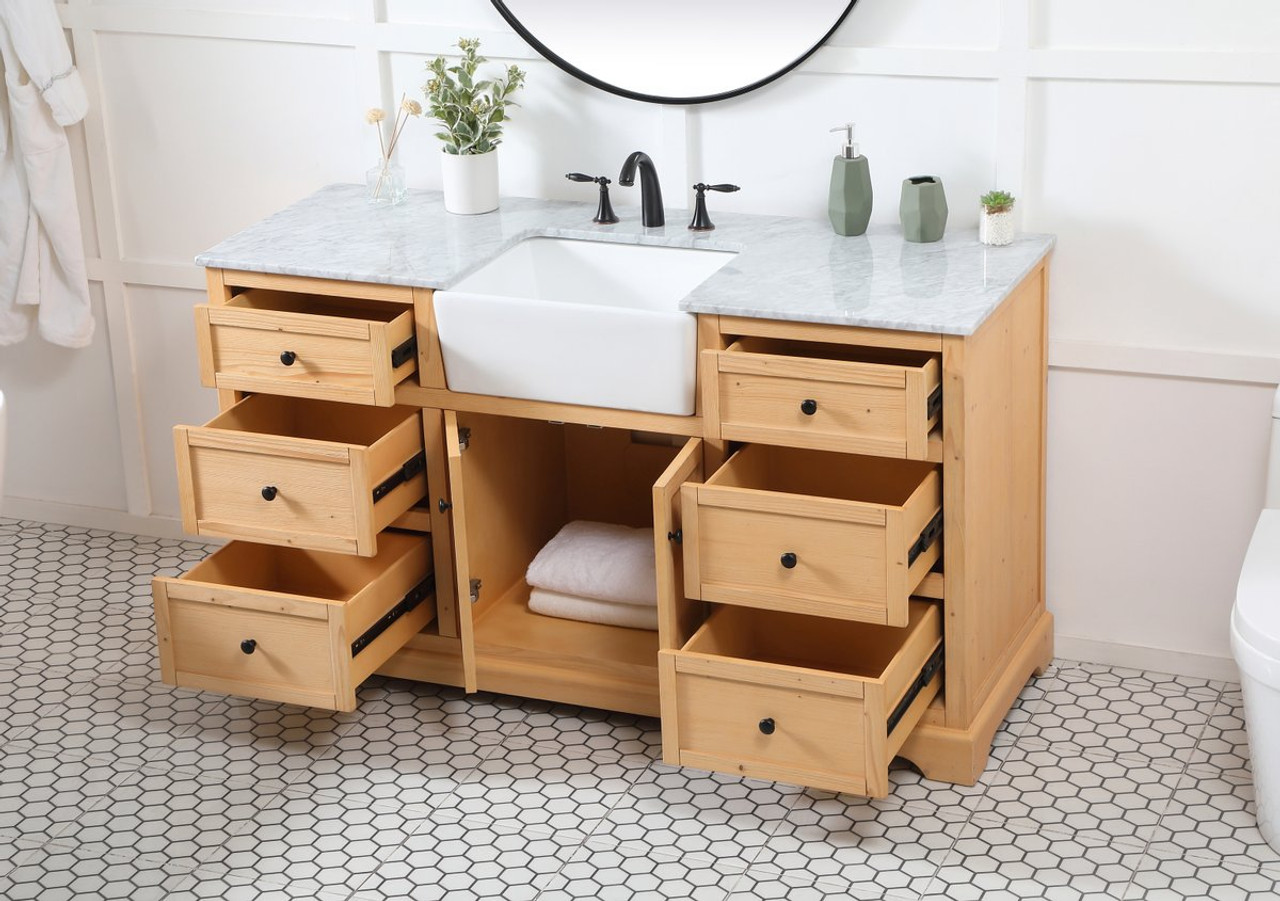 Elegant Decor VF60260NW 60 inch single bathroom vanity in natural wood