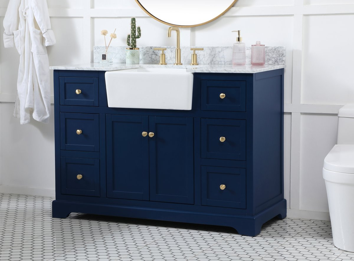 Elegant Decor VF60248BL-BS 48 inch single bathroom vanity in blue