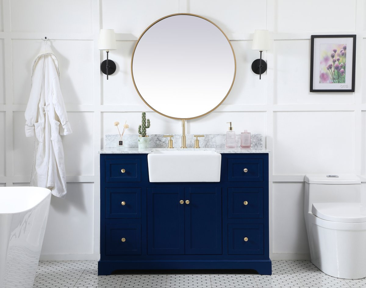 Elegant Decor VF60248BL-BS 48 inch single bathroom vanity in blue