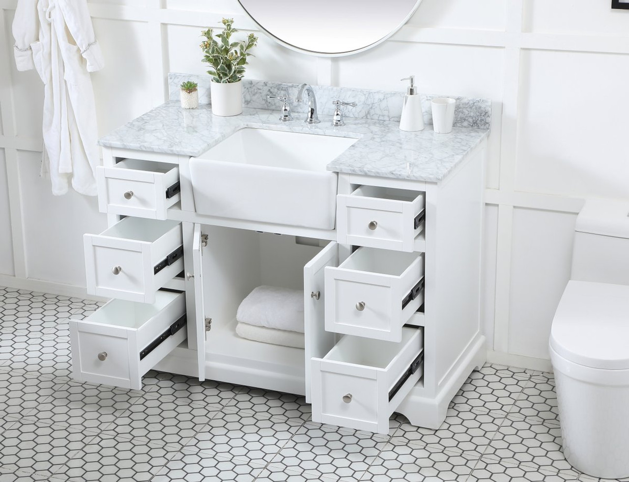 Elegant Decor VF60248WH-BS 48 inch single bathroom vanity in white Elegant Decor VF60248WH-BS 48 inch single bathroom vanity in white