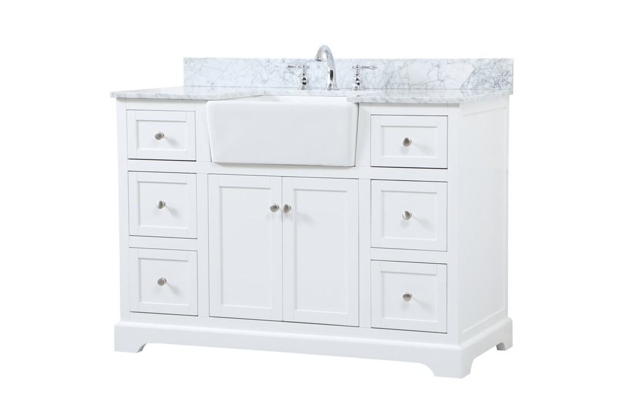 Elegant Decor VF60248WH-BS 48 inch single bathroom vanity in white Elegant Decor VF60248WH-BS 48 inch single bathroom vanity in white