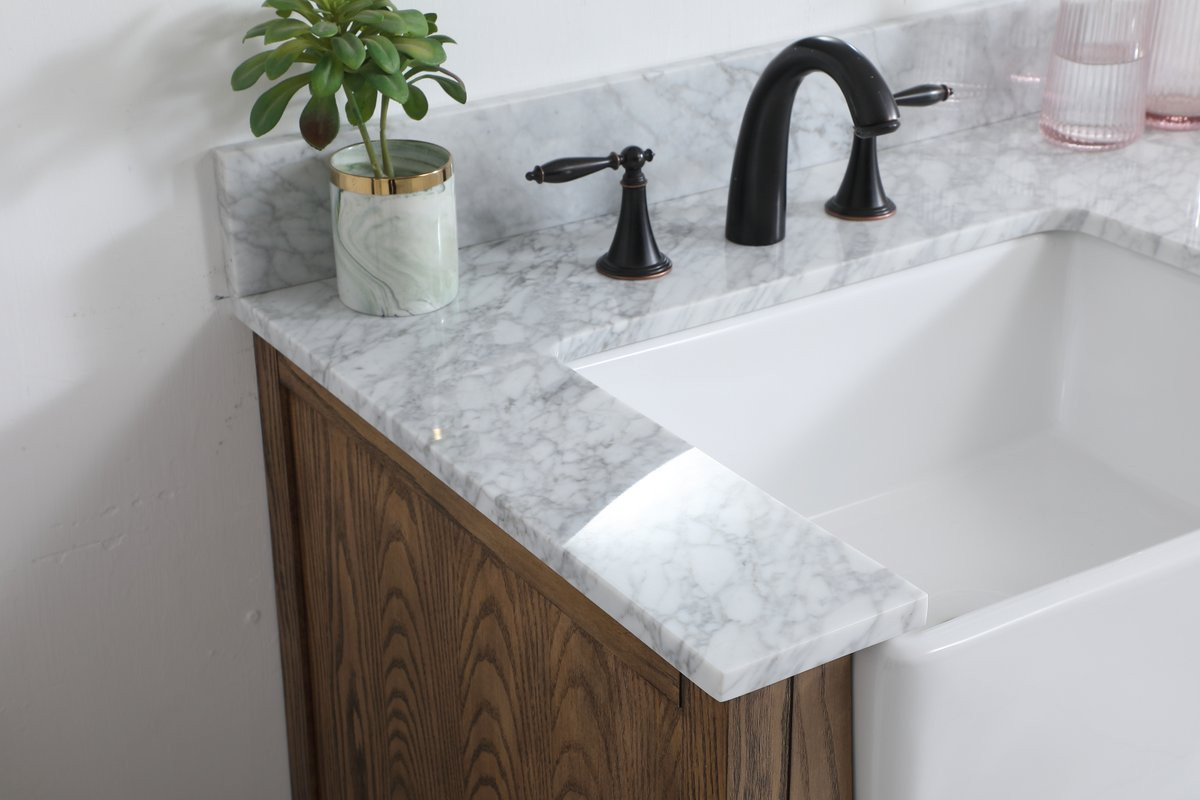 Elegant Decor VF60236DW-BS 36 inch single bathroom vanity in driftwood with backsplash