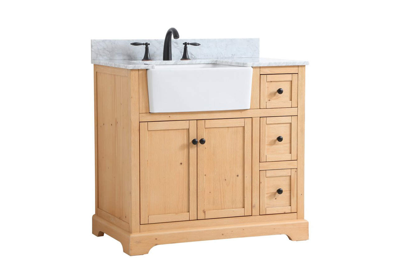 Elegant Decor VF60236NW-BS 36 inch single bathroom vanity in natural wood with backsplash Elegant Decor VF60236NW-BS 36 inch single bathroom vanity in natural wood with backsplash
