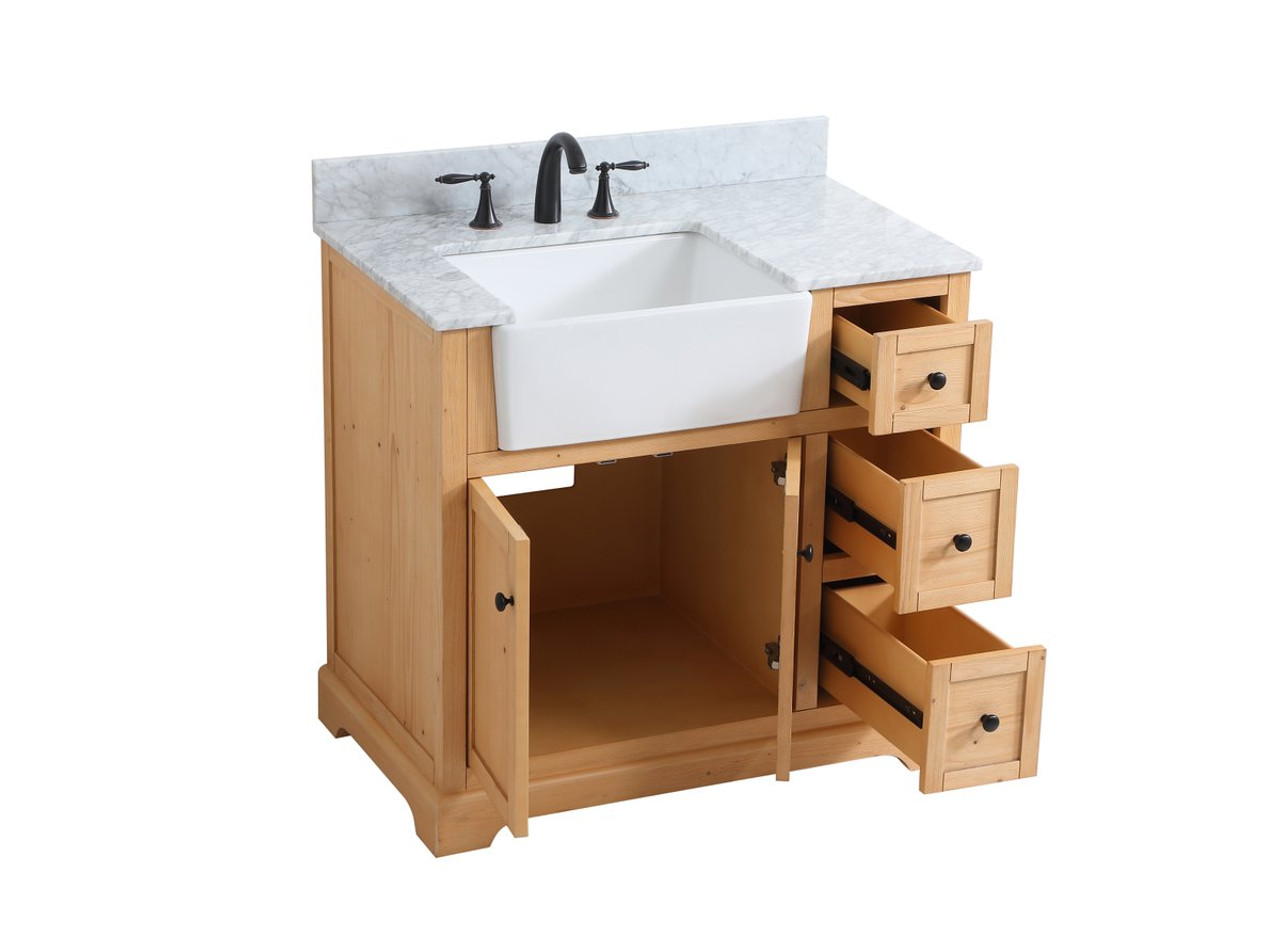 Elegant Decor VF60236NW-BS 36 inch single bathroom vanity in natural wood with backsplash Elegant Decor VF60236NW-BS 36 inch single bathroom vanity in natural wood with backsplash