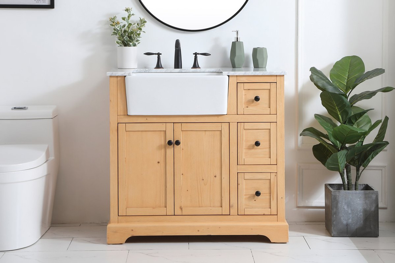 Elegant Decor VF60236NW 36 inch single bathroom vanity in natural wood Elegant Decor VF60236NW 36 inch single bathroom vanity in natural wood
