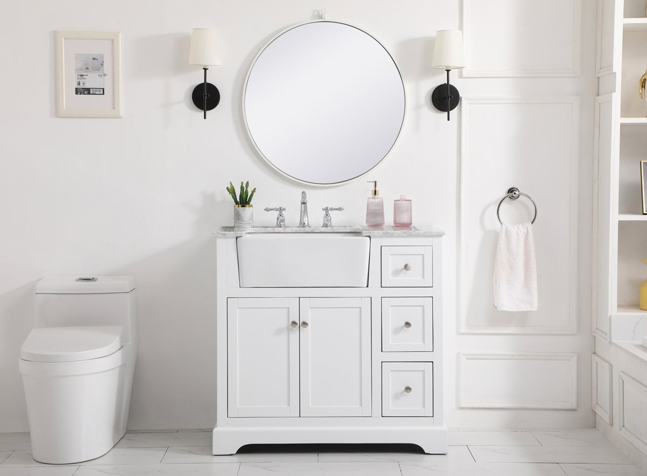 Elegant Decor VF60236WH 36 inch single bathroom vanity in white Elegant Decor VF60236WH 36 inch single bathroom vanity in white