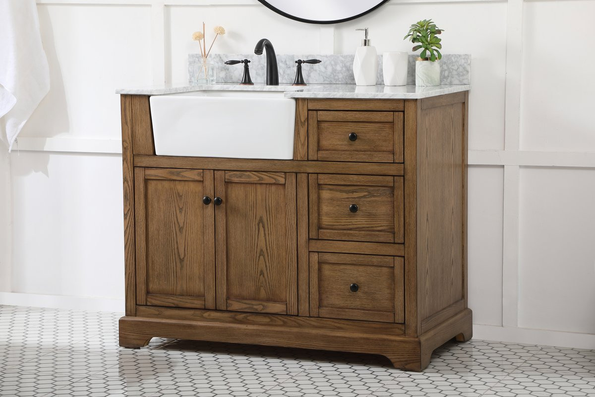 Elegant Decor VF60242DW-BS 42 inch single bathroom vanity in driftwood with backsplash