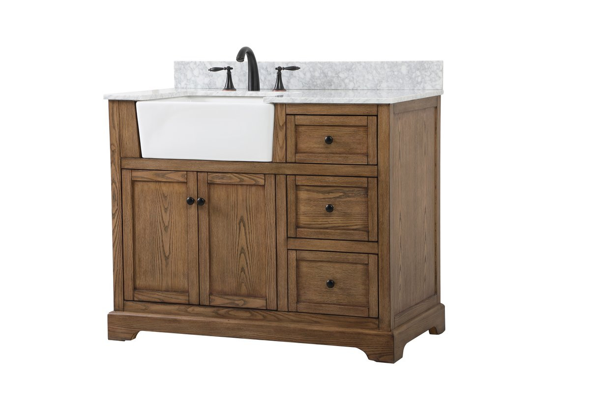 Elegant Decor VF60242DW-BS 42 inch single bathroom vanity in driftwood with backsplash