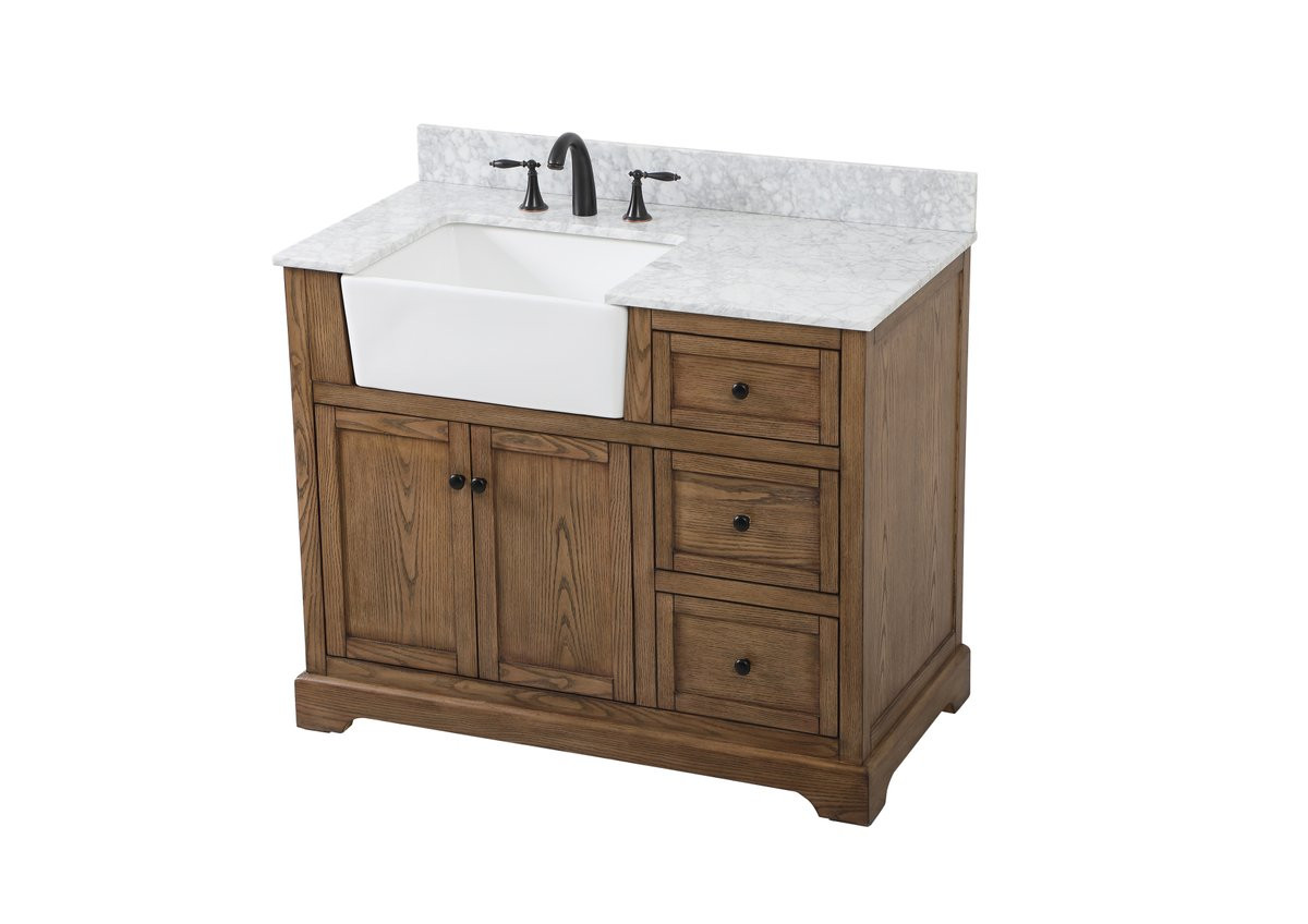 Elegant Decor VF60242DW-BS 42 inch single bathroom vanity in driftwood with backsplash