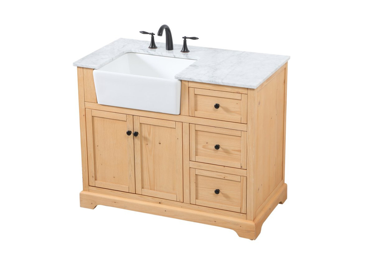 Elegant Decor VF60242NW 42 inch single bathroom vanity in natural wood