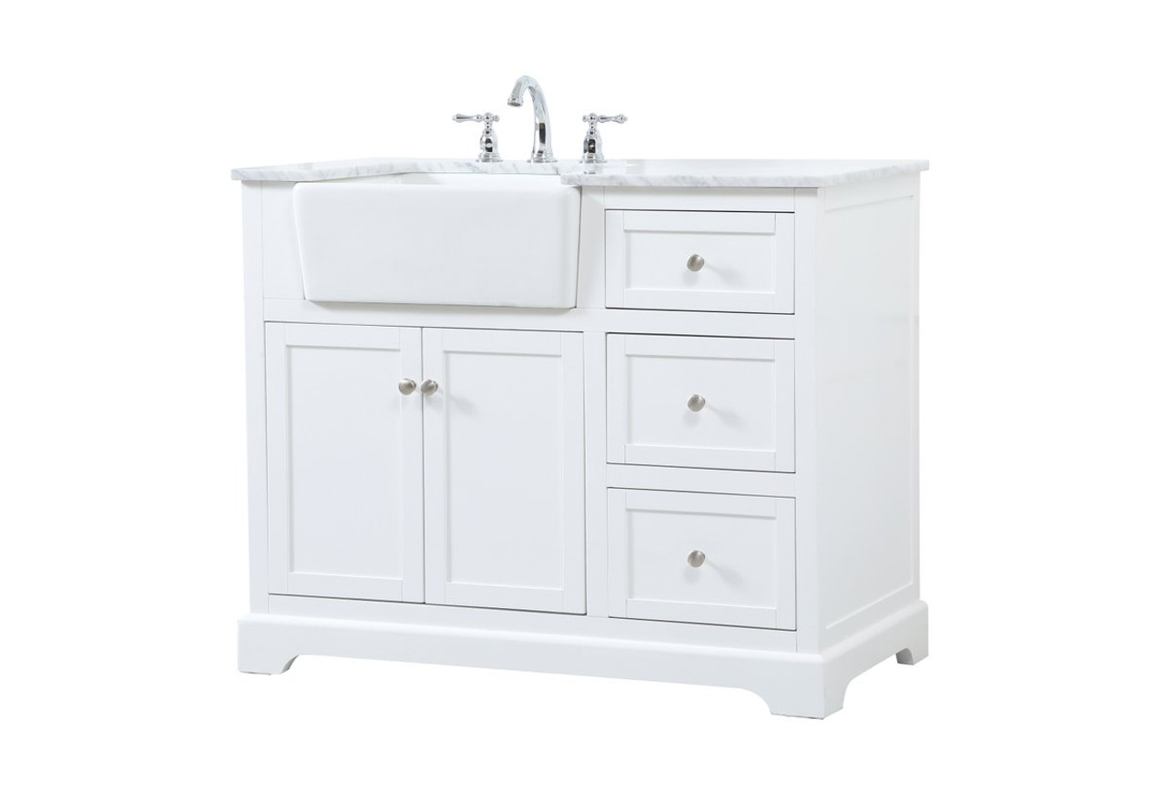 Elegant Decor VF60242WH 42 inch single bathroom vanity in white