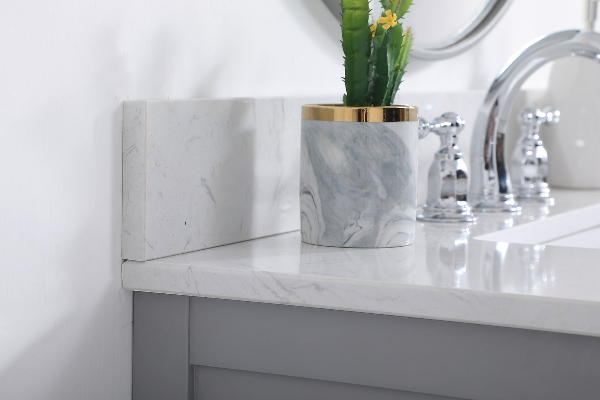 Elegant Decor VF19036GR-BS 36 inch single bathroom vanity in gray with backsplash