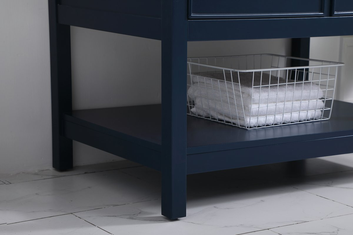 Elegant Decor VF19036BL-BS 36 inch single bathroom vanity in blue with backsplash