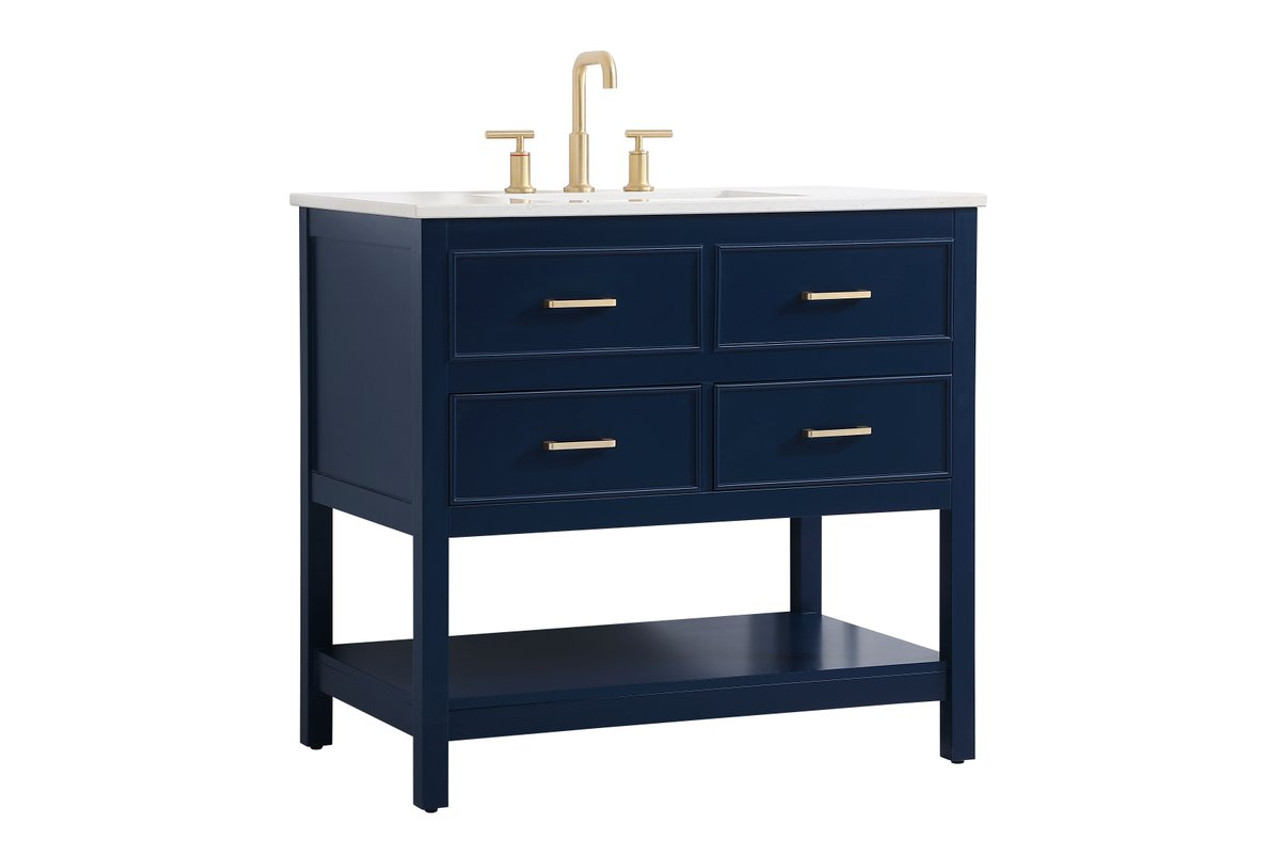 Elegant Decor VF19036BL 36 inch single bathroom vanity in blue Elegant Decor VF19036BL 36 inch single bathroom vanity in blue