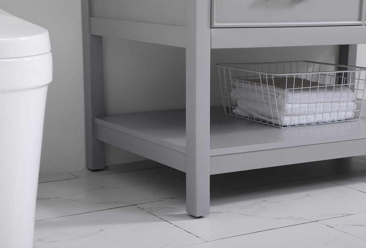 Elegant Decor VF19042GR-BS 42 inch single bathroom vanity in gray with backsplash