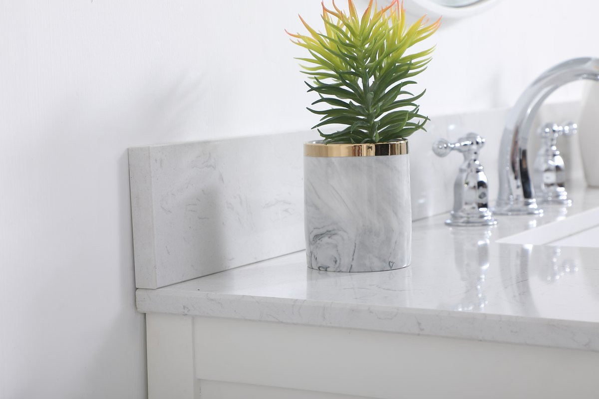 Elegant Decor VF19042WH-BS 42 inch single bathroom vanity in white with backsplash