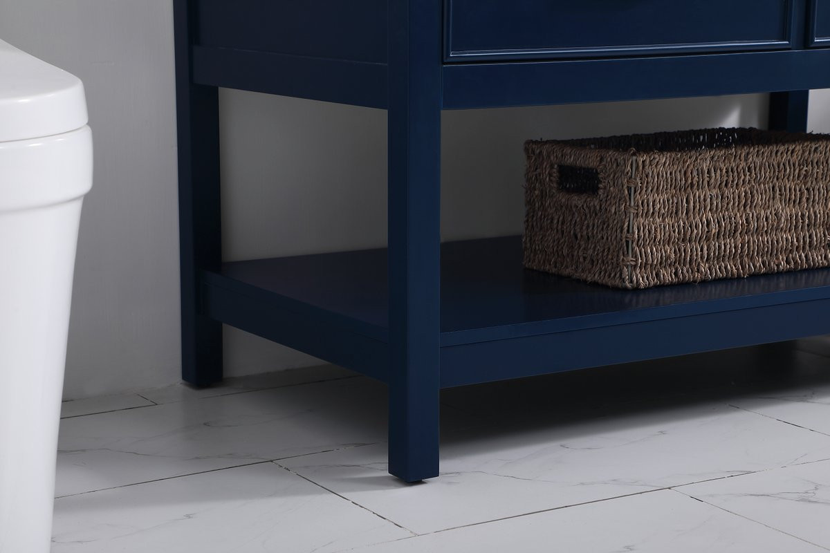 Elegant Decor VF19042BL-BS 42 inch single bathroom vanity in blue with backsplash