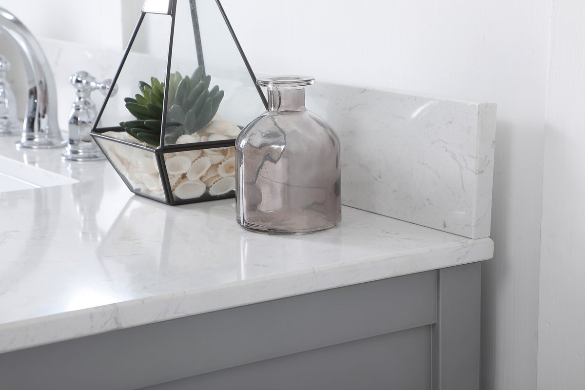 Elegant Decor VF19048GR-BS 48 inch single bathroom vanity in gray with backsplash