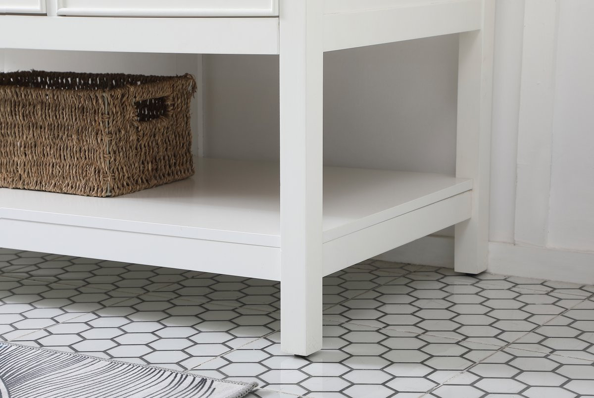 Elegant Decor VF19048WH-BS 48 inch single bathroom vanity in white with backsplash