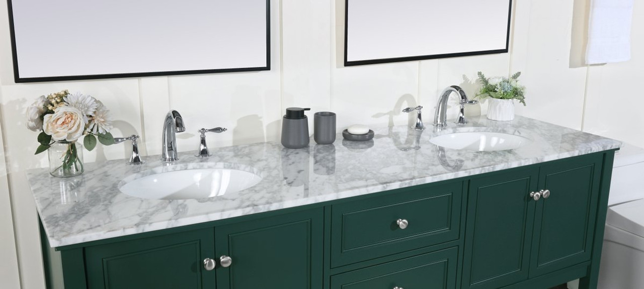 Elegant Decor VF27072DGN 72 inch double bathroom vanity in green