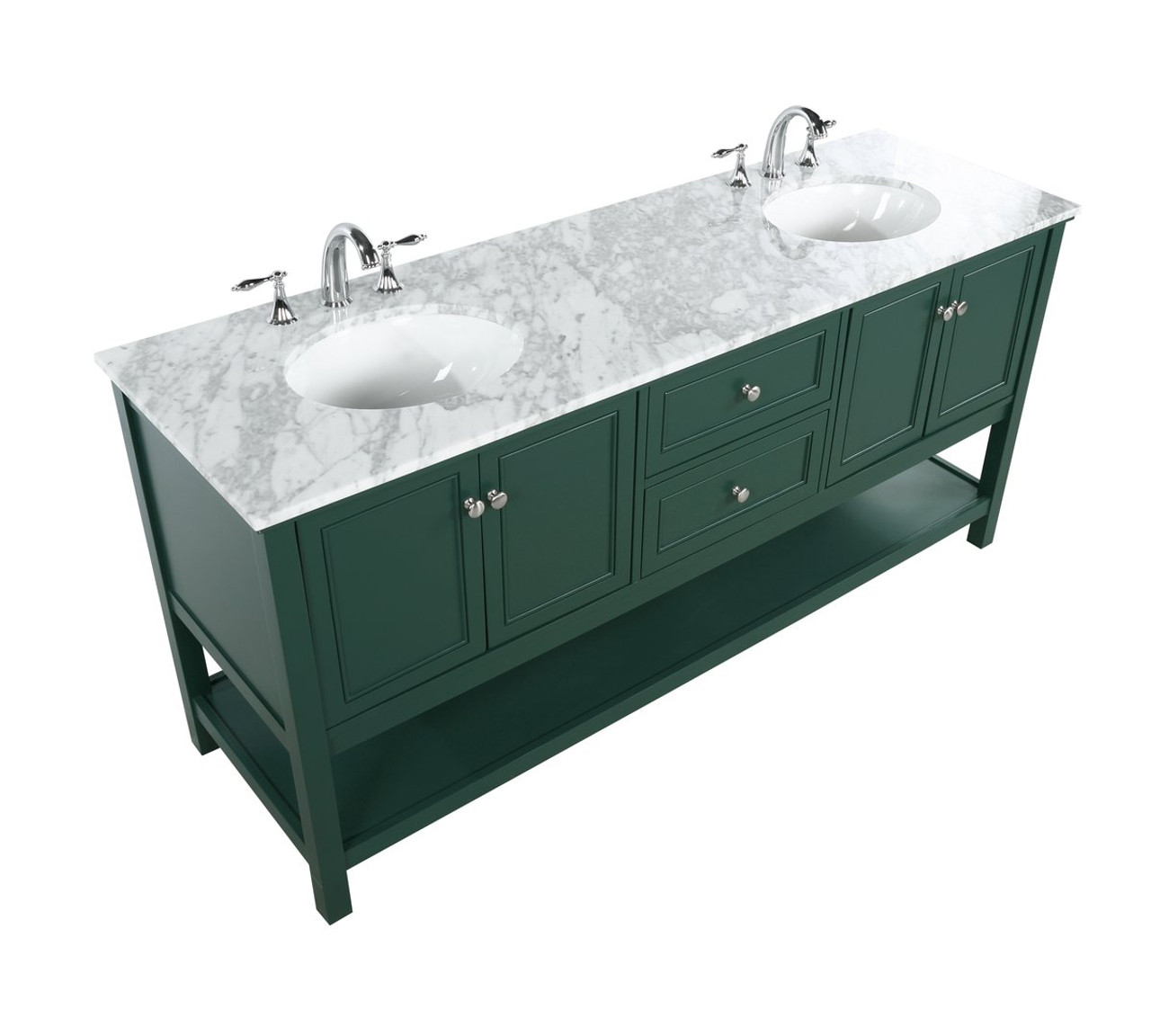 Elegant Decor VF27072DGN 72 inch double bathroom vanity in green