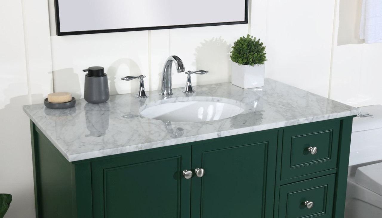 Elegant Decor VF27042GN 42 inch single bathroom vanity in green