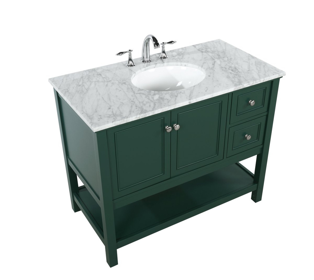 Elegant Decor VF27042GN 42 inch single bathroom vanity in green