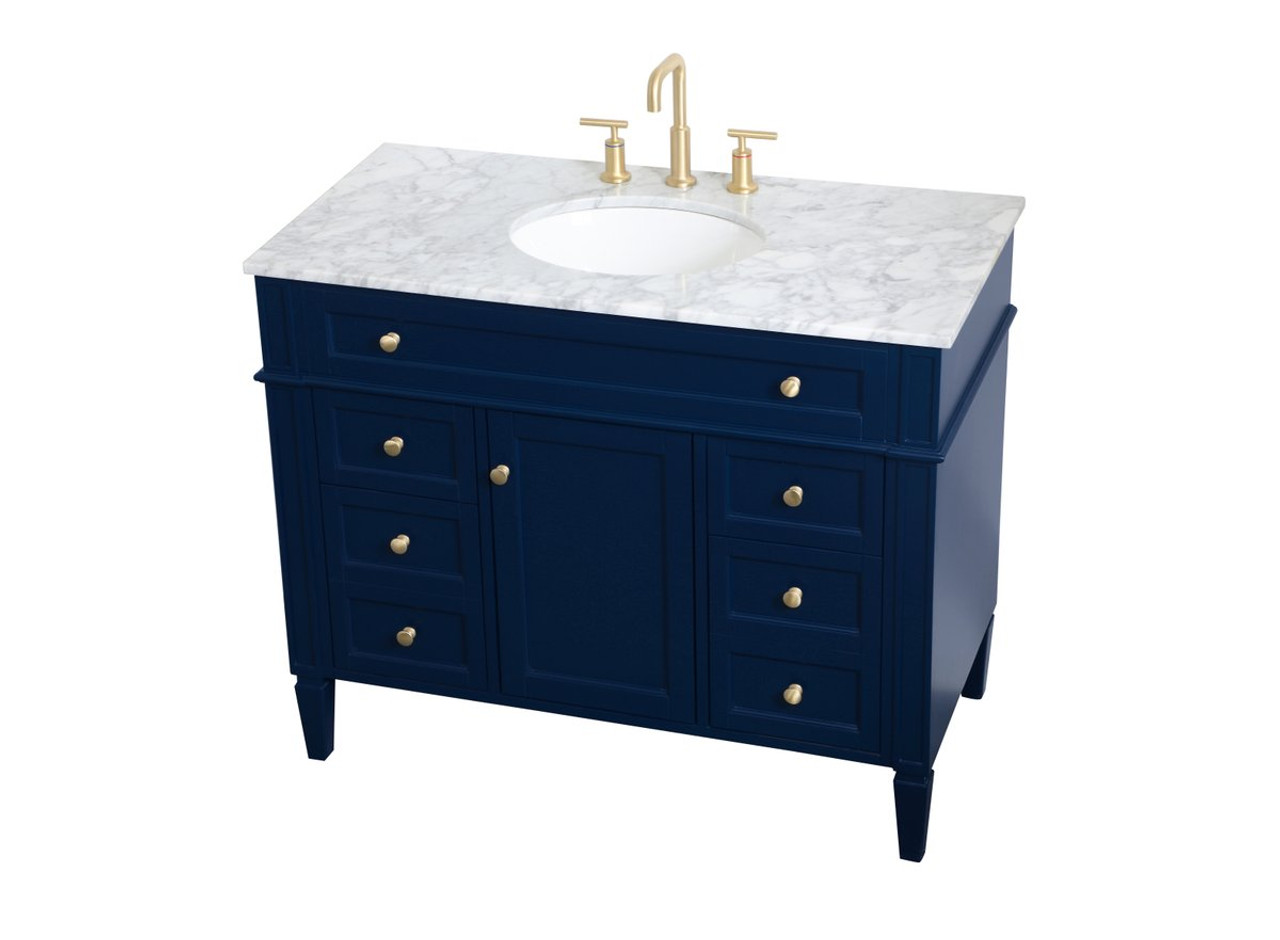Elegant Decor VF12542BL 42 inch single bathroom vanity in blue