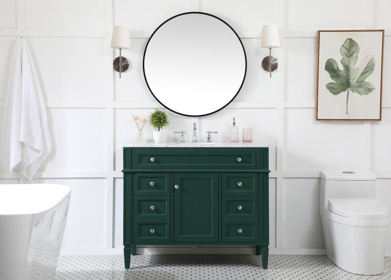 Elegant Decor VF12542GN 42 inch single bathroom vanity in green