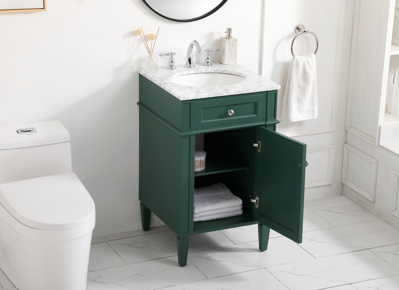 Elegant Decor VF12521GN 21 inch single bathroom vanity in green Elegant Decor VF12521GN 21 inch single bathroom vanity in green