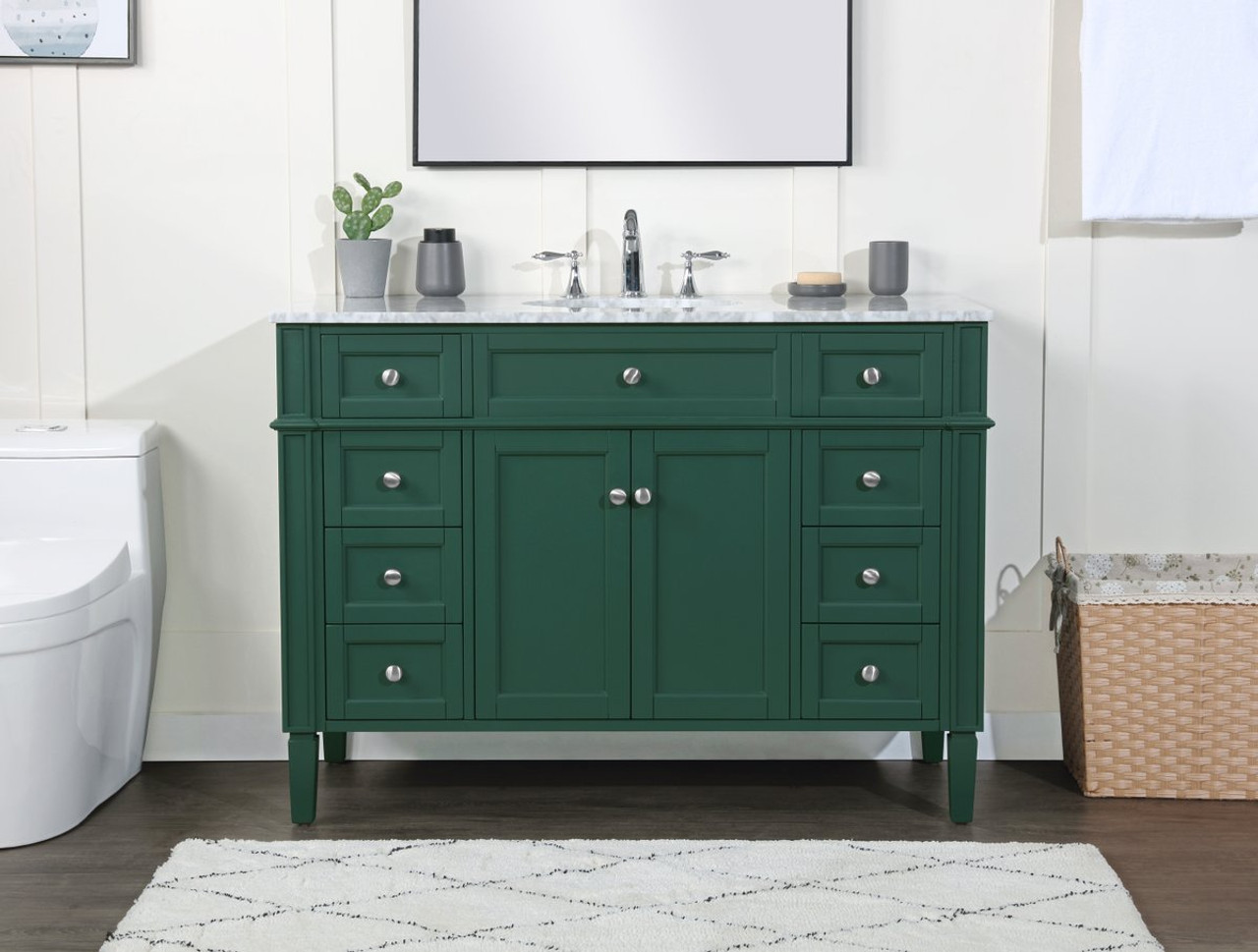 Elegant Decor VF12548GN 48 inch single bathroom vanity in green Elegant Decor VF12548GN 48 inch single bathroom vanity in green