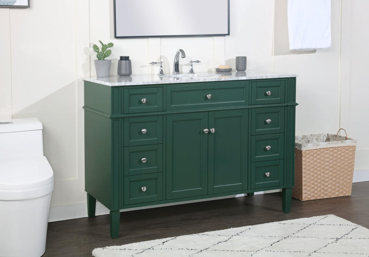 Elegant Decor VF12548GN 48 inch single bathroom vanity in green Elegant Decor VF12548GN 48 inch single bathroom vanity in green