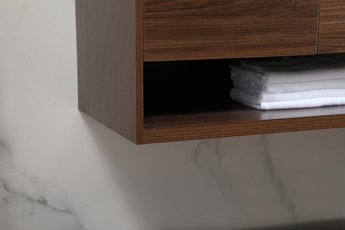 Elegant Decor VF43548MWT-BS 48 inch single bathroom vanity in walnut with backsplash