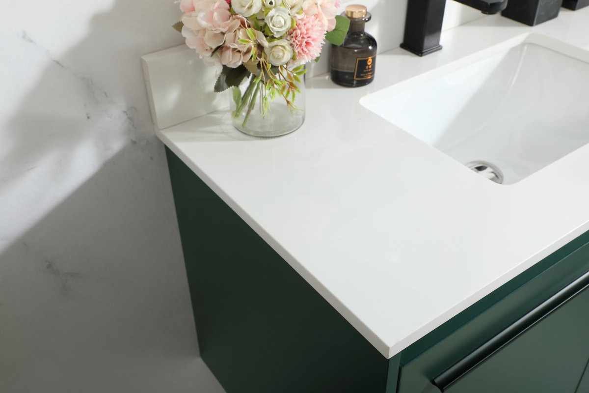 Elegant Decor VF44536MGN-BS 36 inch single bathroom vanity in green with backsplash