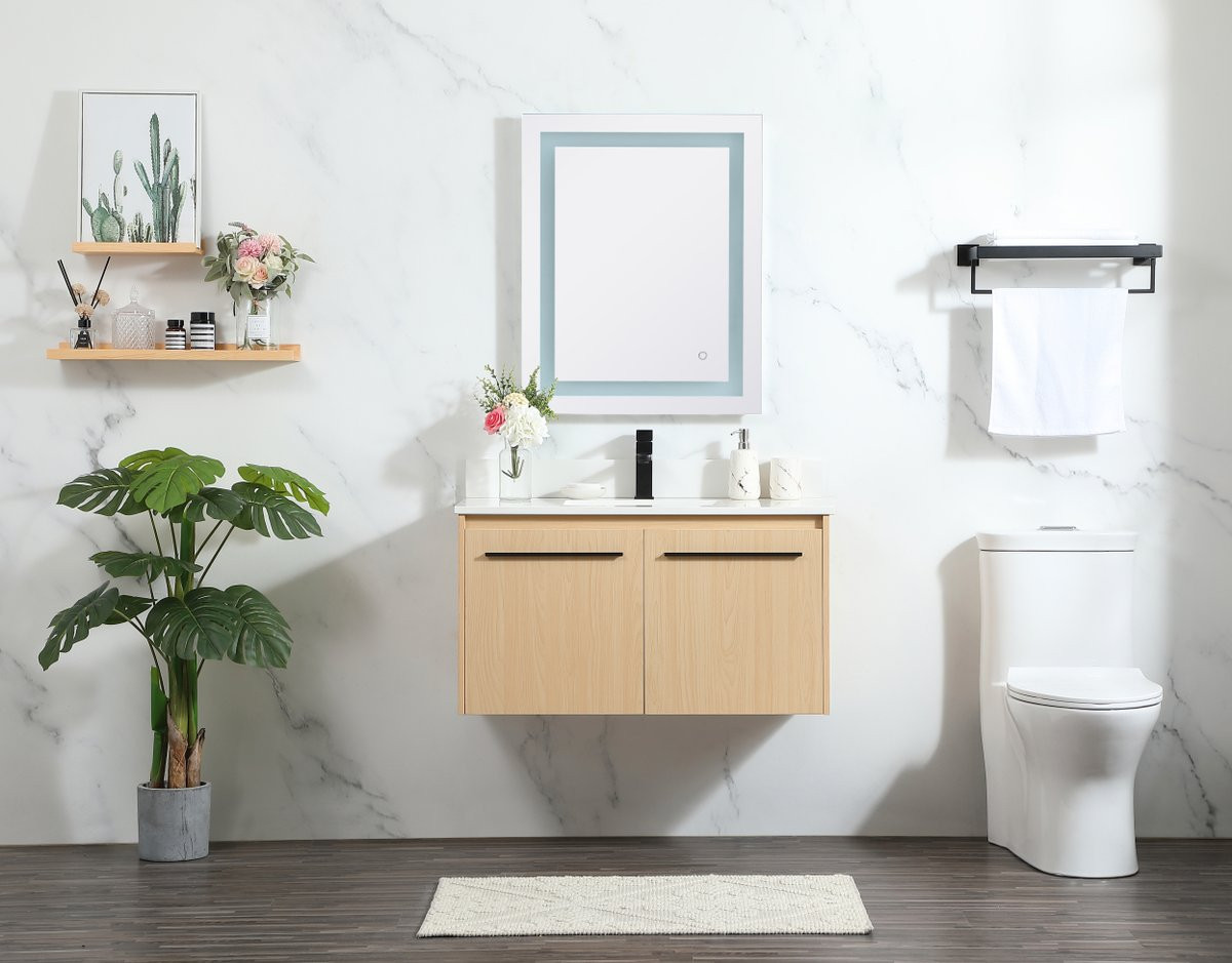 Elegant Decor VF44536MMP-BS 36 inch single bathroom vanity in maple with backsplash