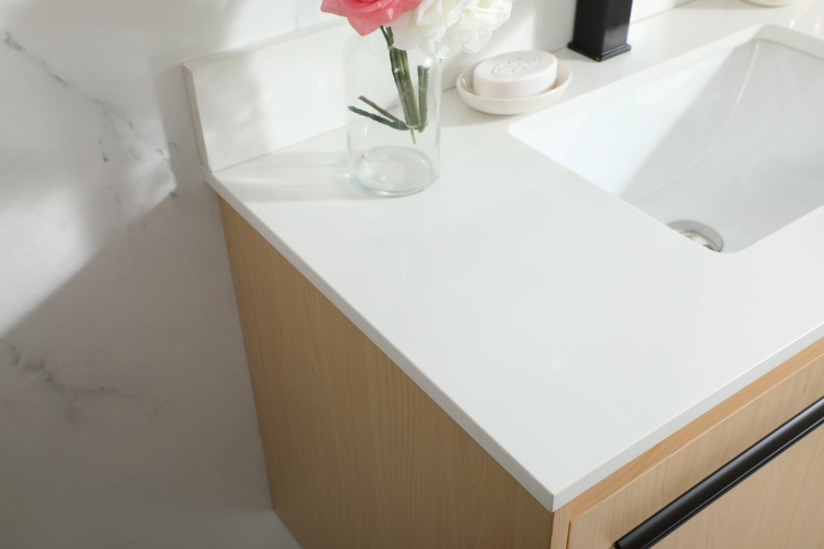 Elegant Decor VF44536MMP-BS 36 inch single bathroom vanity in maple with backsplash