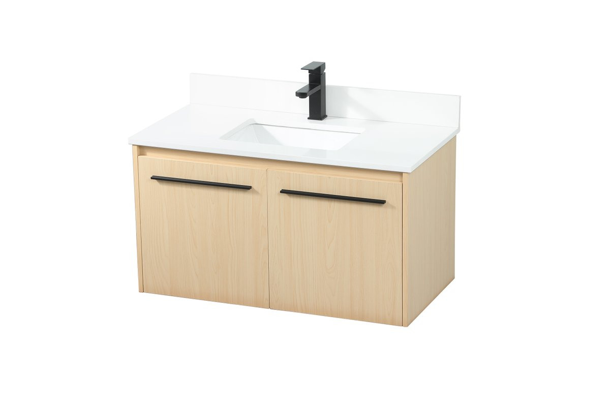 Elegant Decor VF44536MMP-BS 36 inch single bathroom vanity in maple with backsplash