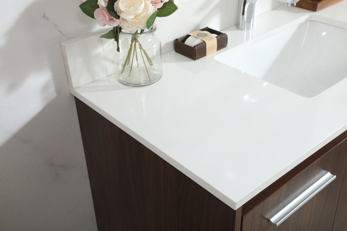 Elegant Decor VF44540MWT-BS 40 inch single bathroom vanity in walnut with backsplash