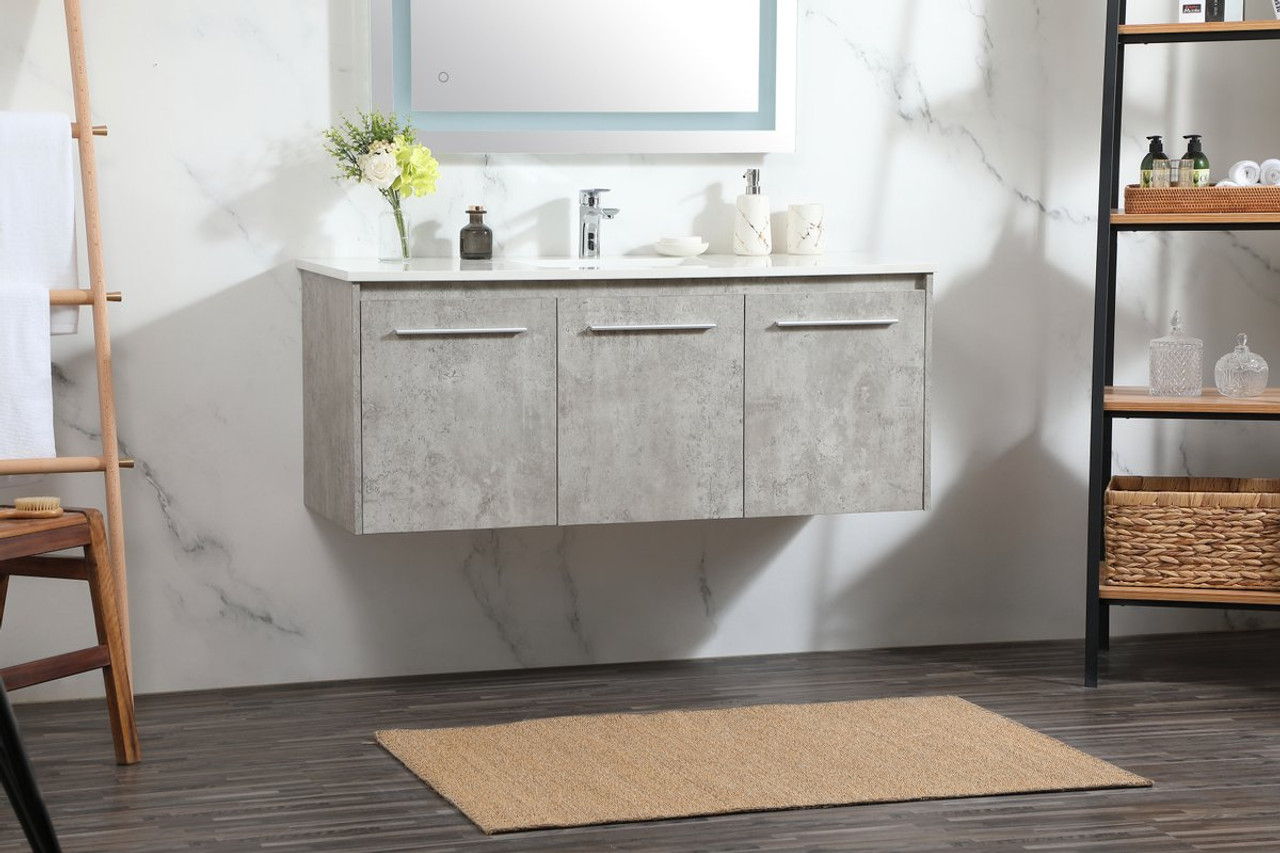 Elegant Decor VF44548MCG 48 inch single bathroom vanity in concrete grey Elegant Decor VF44548MCG 48 inch single bathroom vanity in concrete grey
