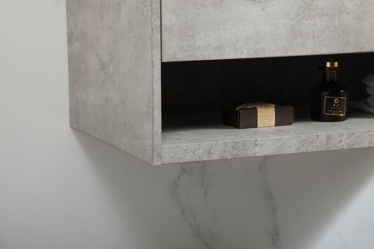 Elegant Decor VF43536MCG-BS 36 inch single bathroom vanity in concrete grey with backsplash