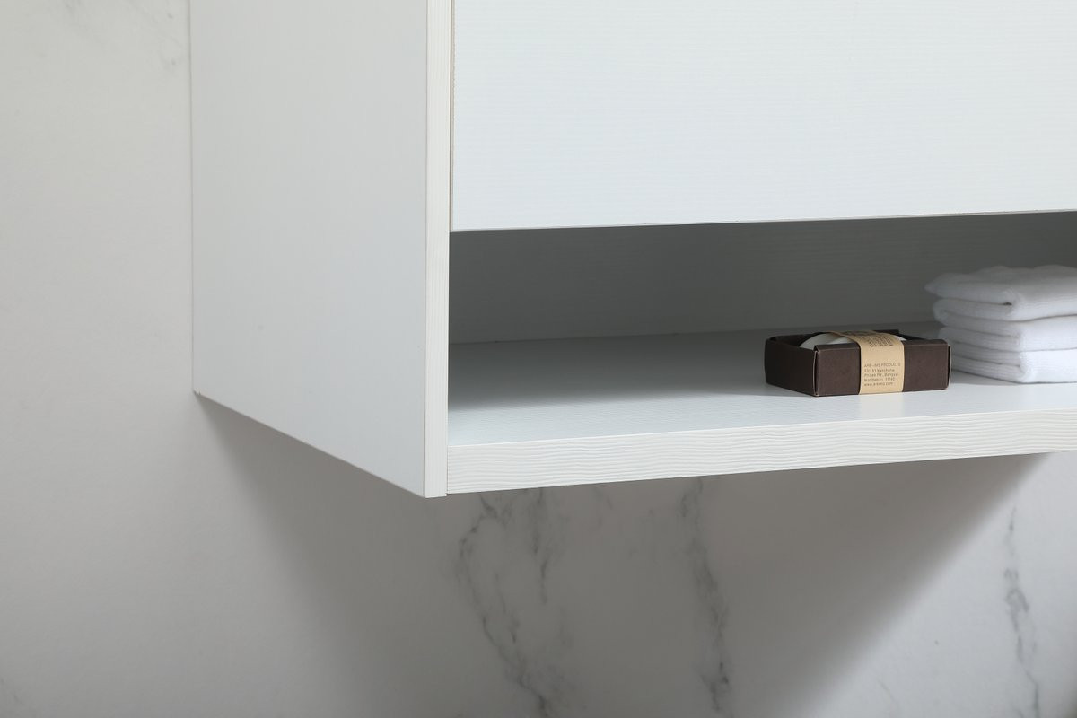 Elegant Decor VF43536MWH-BS 36 inch single bathroom vanity in white with backsplash