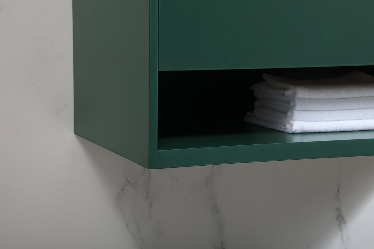 Elegant Decor VF43536MGN-BS 36 inch single bathroom vanity in green with backsplash